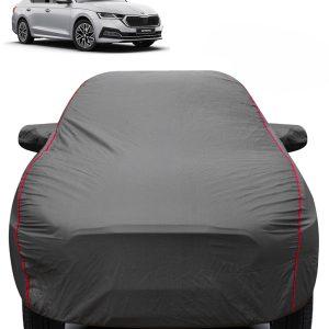 Carzex 2X2 Heavy Duty Red Border Car Body Cover for Skoda Octavia