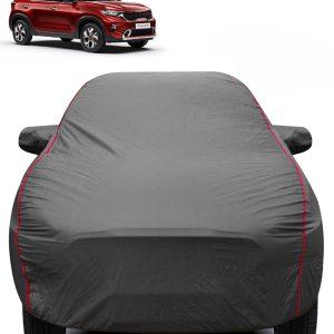 Carzex 2X2 Heavy Duty Red Border Car Body Cover for Kia Sonet