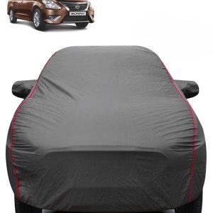 Carzex 2X2 Heavy Duty Red Border Car Body Cover for Nissa Sunny