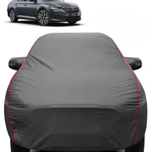 Carzex 2X2 Heavy Duty Red Border Car Body Cover for Skoda Superb