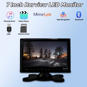 Carzex 7 Inch Rear View LED Dashboard Screen MP5 Monitor with Bluetooth for Cars