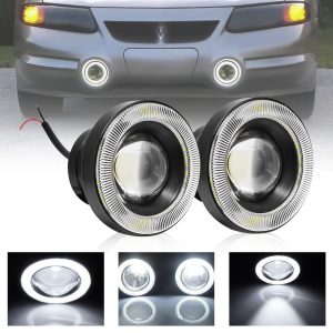 Carzex High Power LED Fog Angel Light Projector with Angel Eye Ring (3.5-inch) Set Of 2