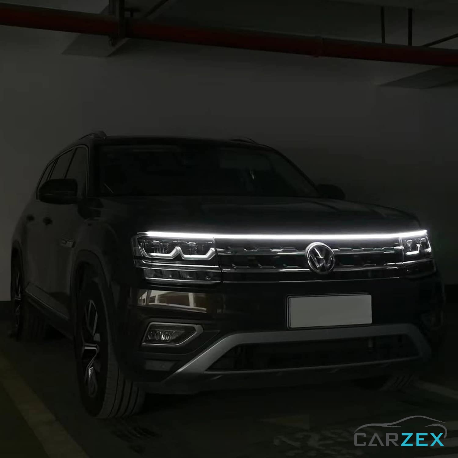 Carzex 71 Inches Car Hood Light Strip Dynamic Car LED Strip Bonnet Light Exterior Flexible Daytime Running Strip Light for Car (White Light) 5 5