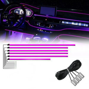 Carzex Multi Color Interior Ambient Atmosphere Light For Dashboard, Doors and Underdash Ambience (App Controlled, Colorful, Set of 10)