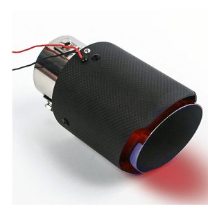 Carzex Red Flame Led carbon fiber curv exhaust Muffler tip, carbon MODEL(6404)