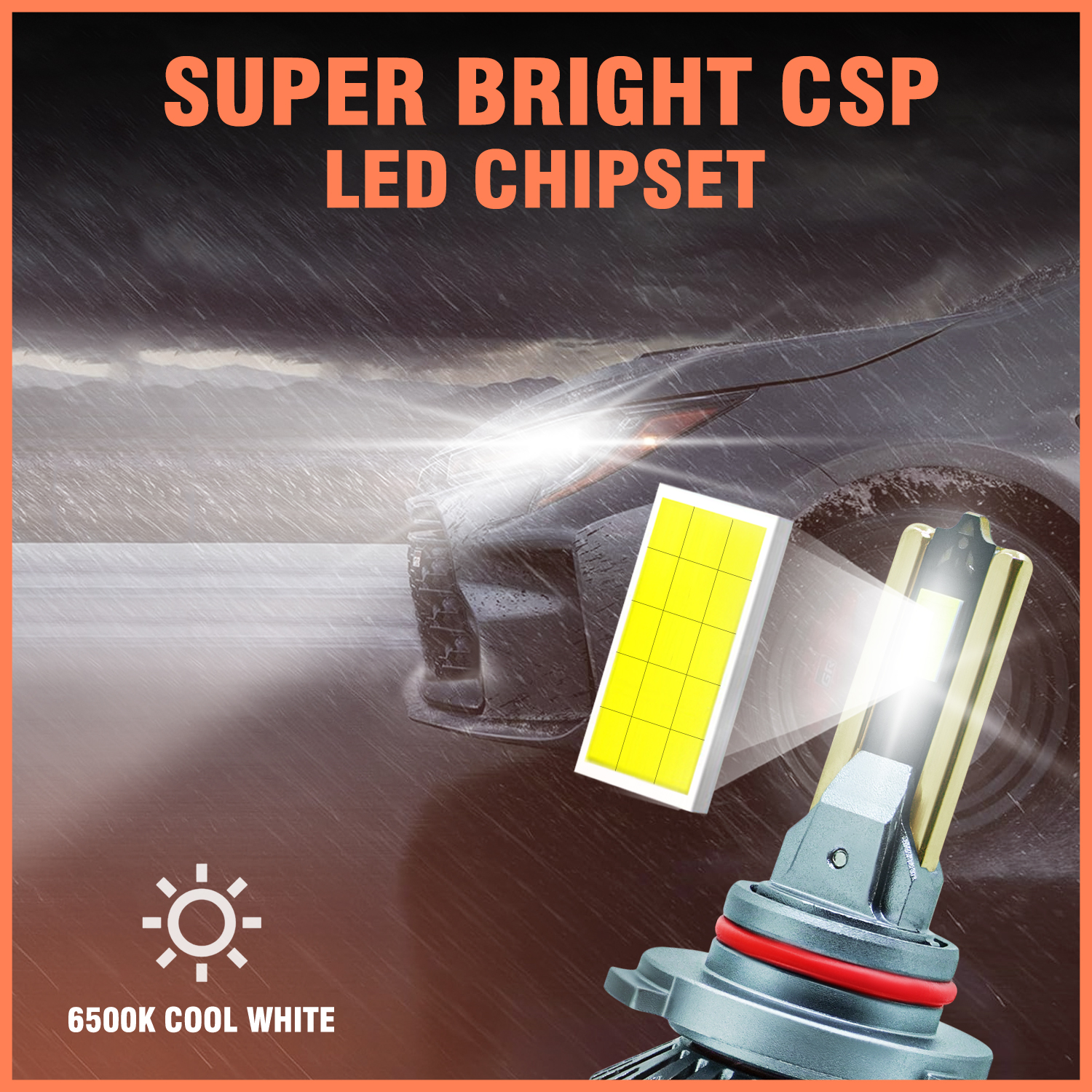 Carzex Crystal Eye 9005/HB3 White Plug & Play LED Headlight Bulb For Cars and Bikes (150W/12000LM/6000K) 3 3