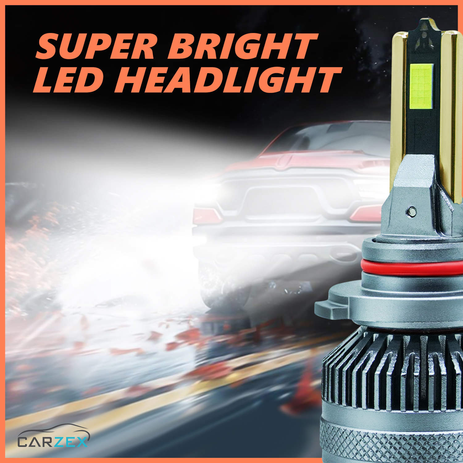 Carzex Crystal Eye 9005/HB3 White Plug & Play LED Headlight Bulb For Cars and Bikes (150W/12000LM/6000K) 5 5