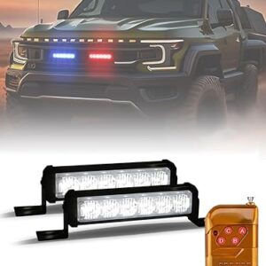 Carzex Federal Signal 12v 6 Led car Blinker Light Red/Blue/White For All Cars
