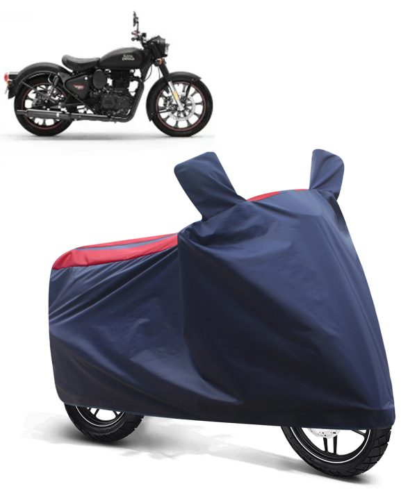 CARZEX Bike Body Cover Compatible with Royal Enfield Classic 350 Red Blue