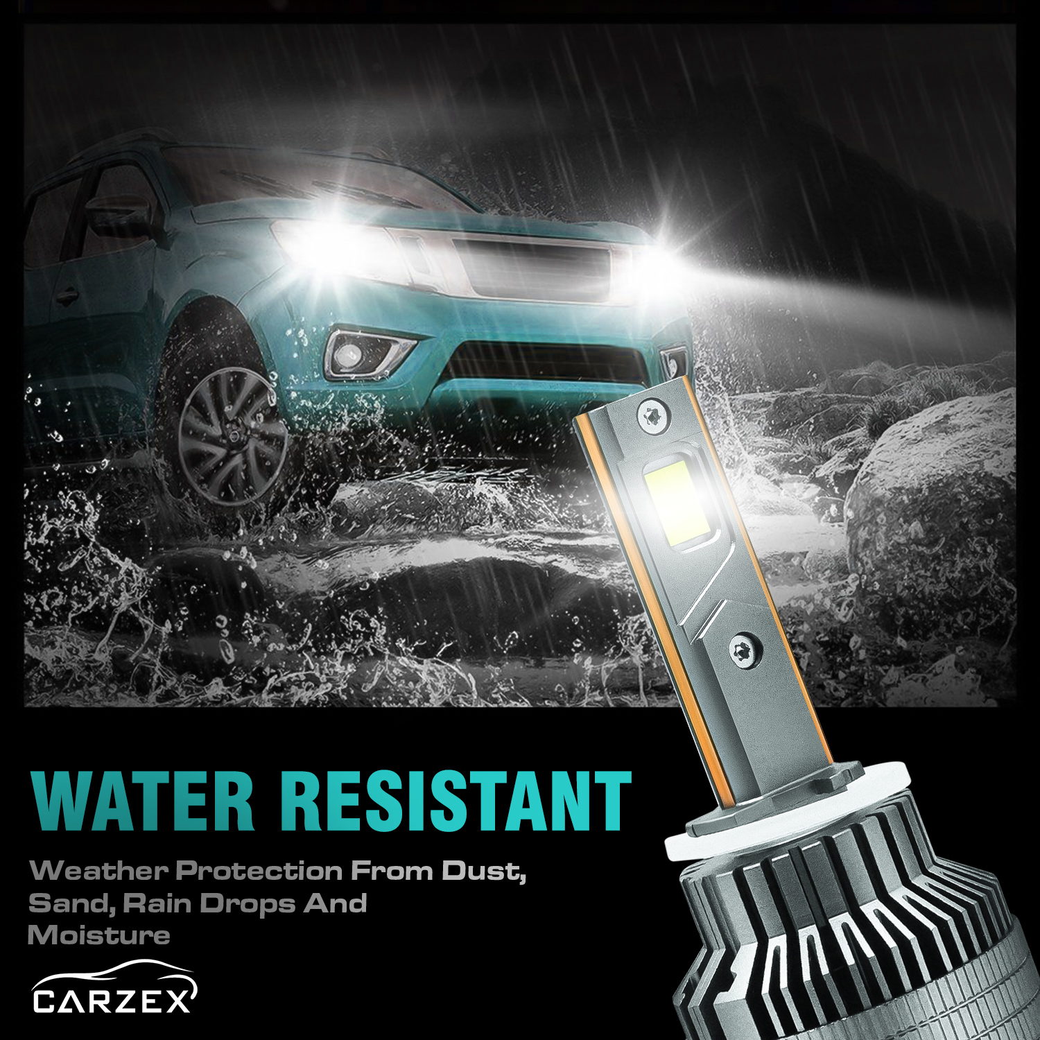 Carzex Crystal Eye H27 White Plug & Play LED Headlight Bulb For Cars (300W/20000LM/6000K) 4 4