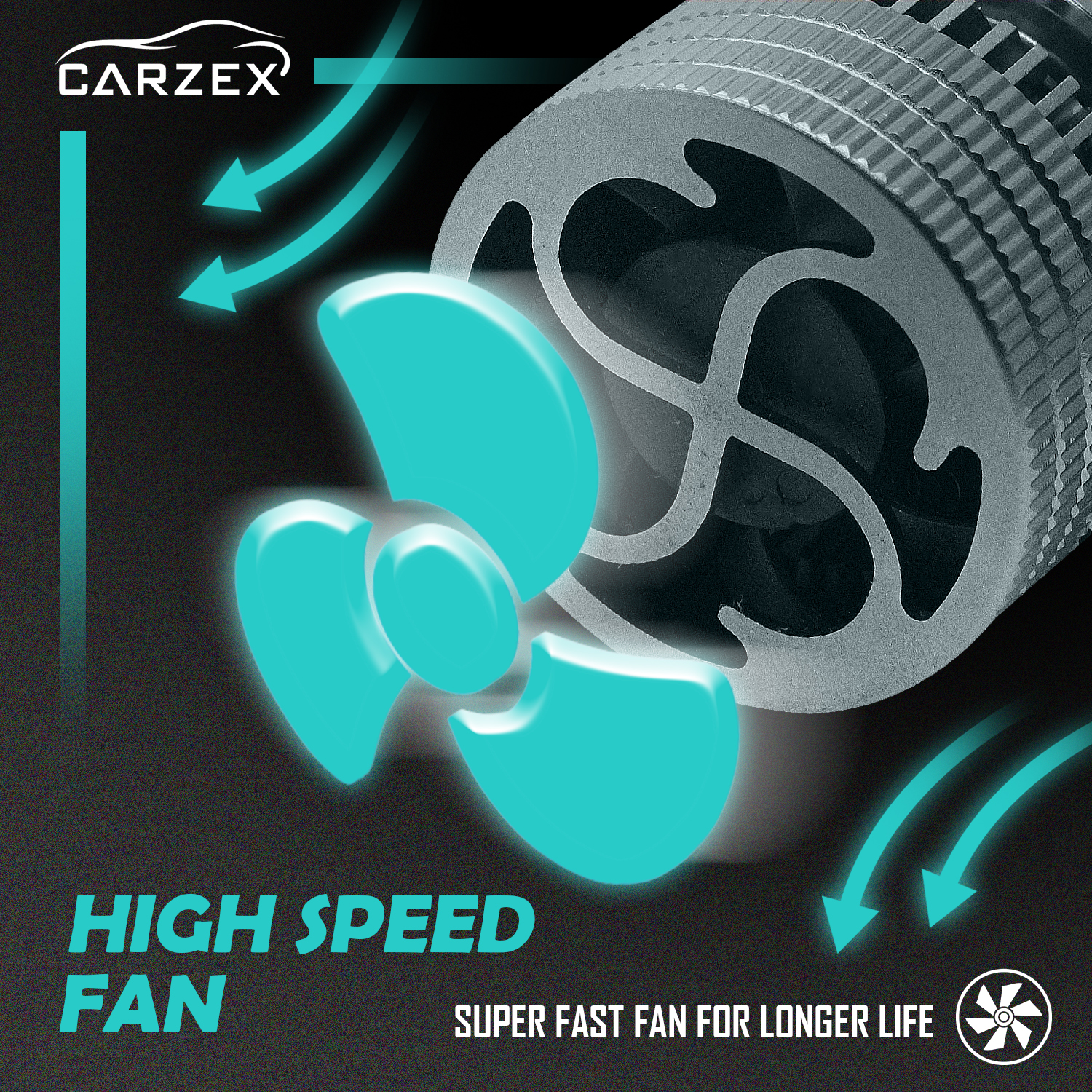 Carzex Crystal Eye H27 White Plug & Play LED Headlight Bulb For Cars (300W/20000LM/6000K) 7 8