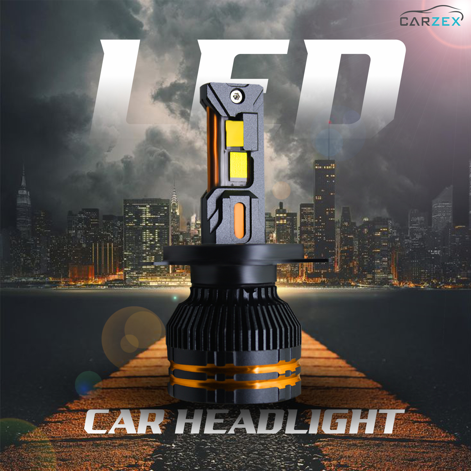 Carzex Crystal Eye H4 White Plug & Play LED Headlight Bulb For Cars (300W/20000LM/6000K) 4 CZ (4)