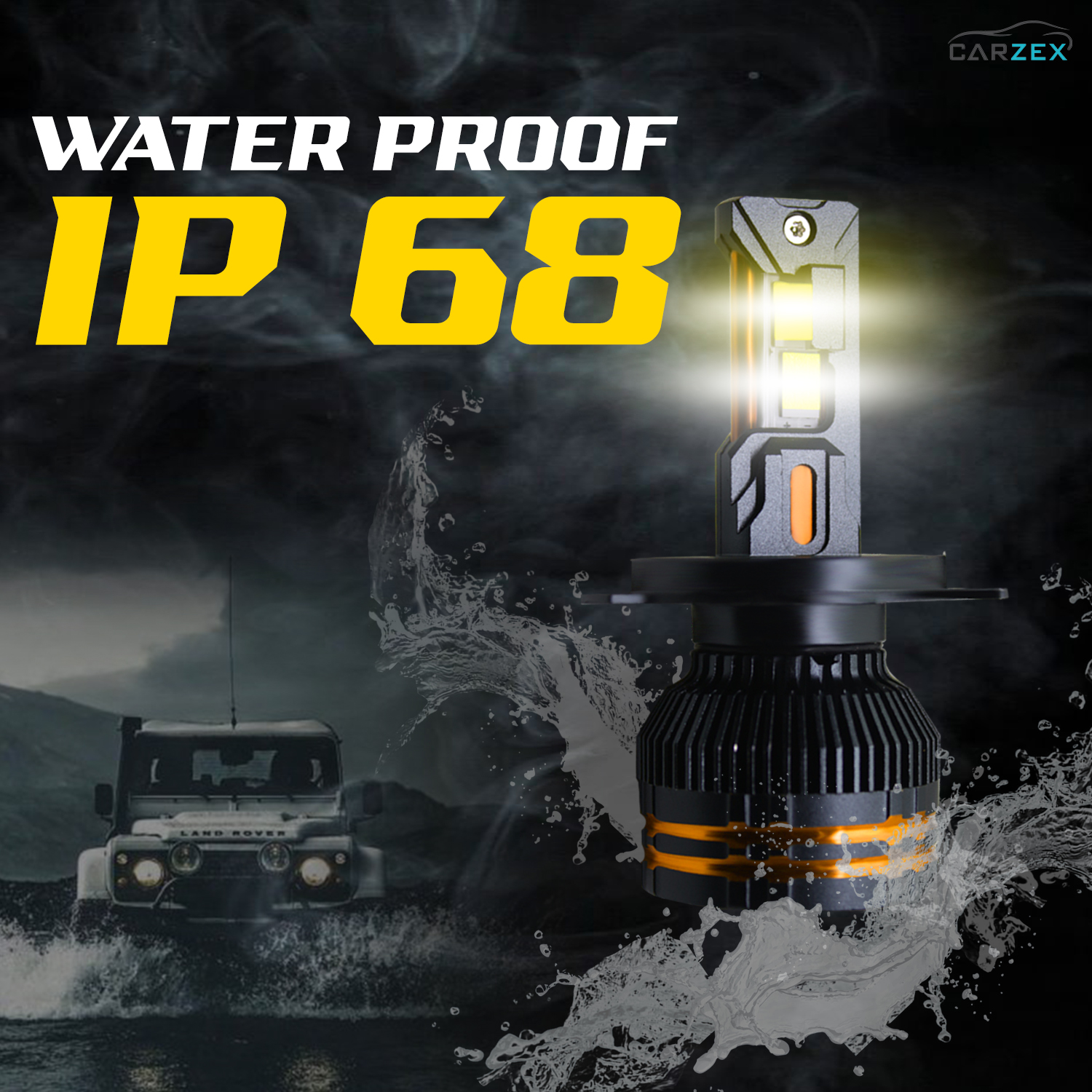 Carzex Crystal Eye H4 White Plug & Play LED Headlight Bulb For Cars (300W/20000LM/6000K) 5 CZ (5)