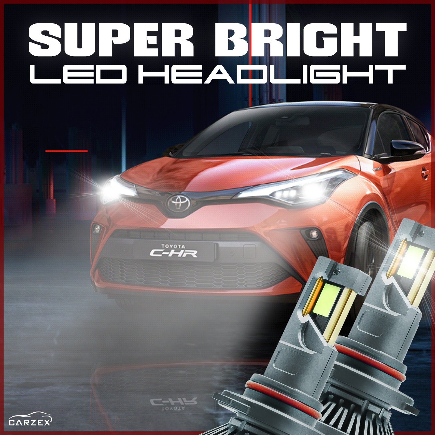 Carzex Crystal Eye 9012 White Plug & Play LED Headlight Bulb For Cars (300W/20000LM/6500K) 5 5